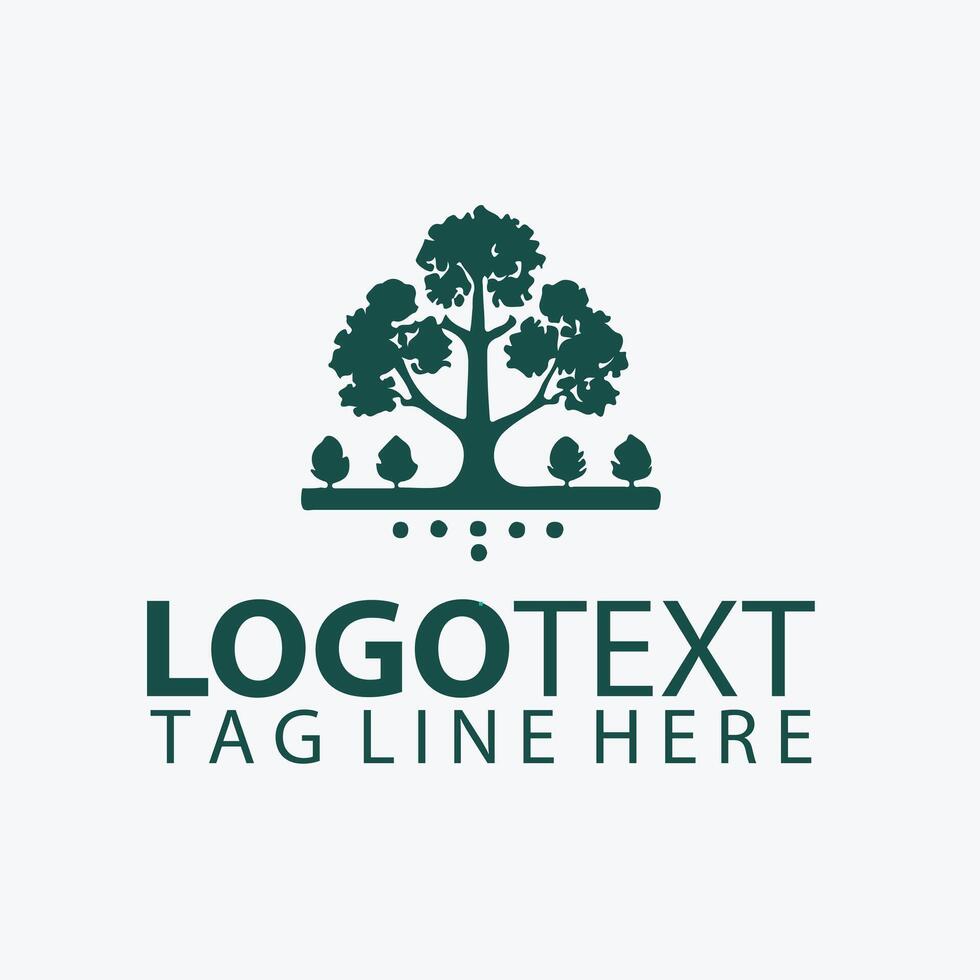 Trunk Vine tree Garden logo vector