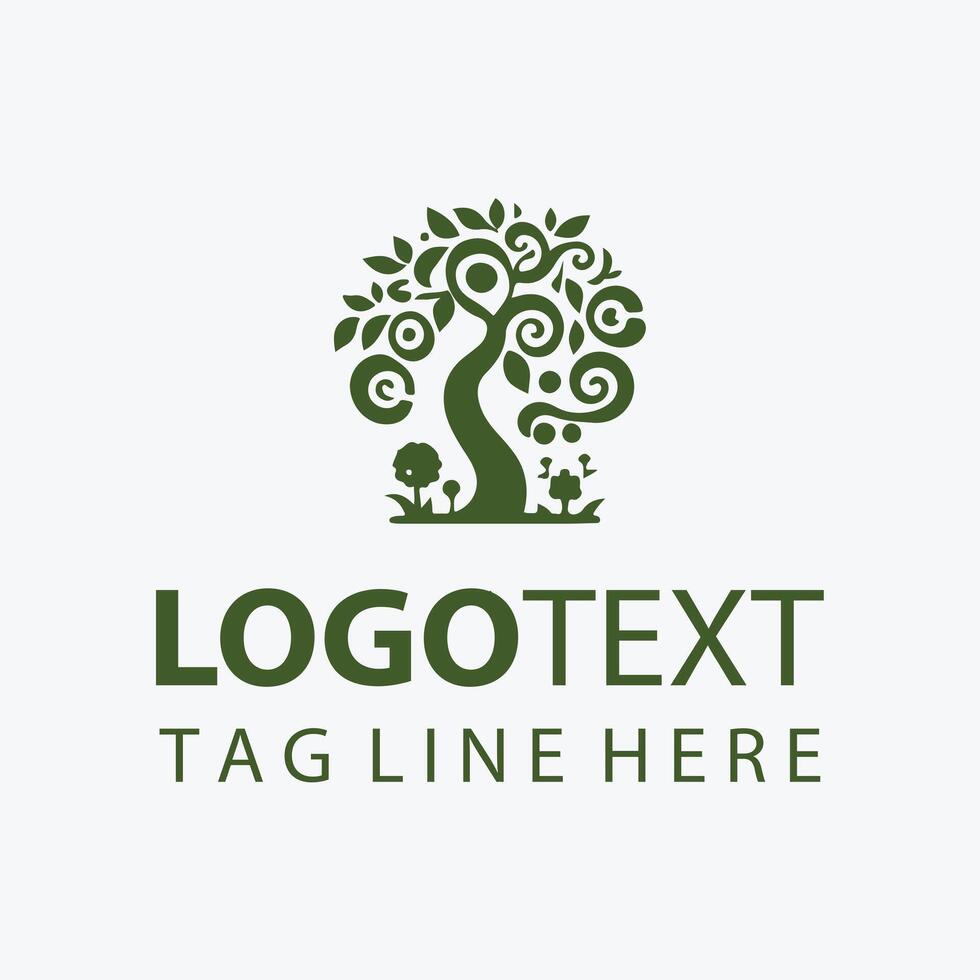 The Trunk Retreat tree garden logo vector