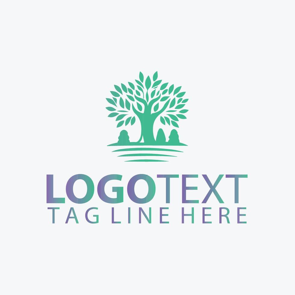 The Wild wood Grove tree garden logo vector