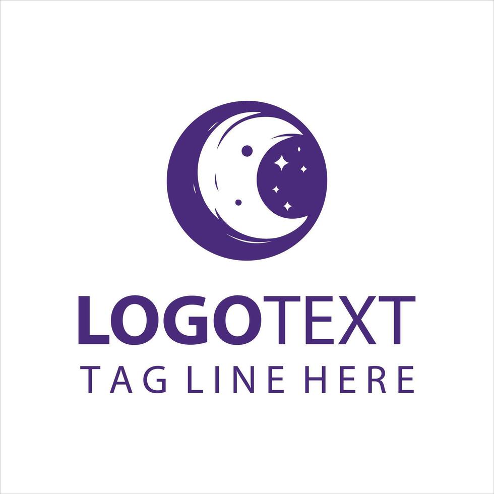 Celestial Circle Moon Logo vector