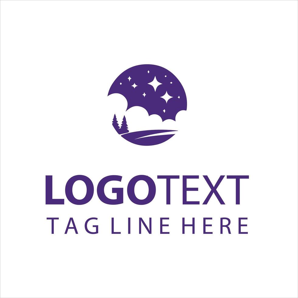 The Cosmic Crescent Moon Logo vector