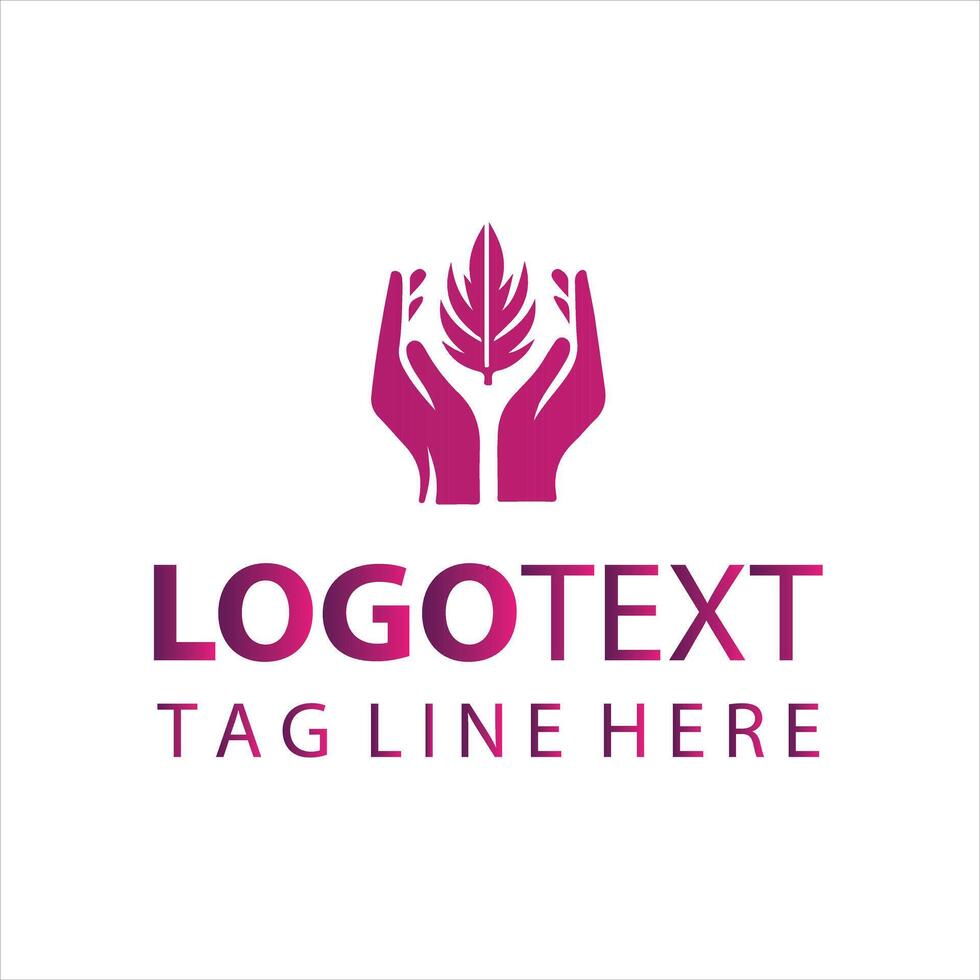 Gentle Hand print Logo Design vector
