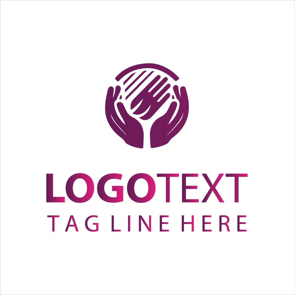 The Helping Palm Hands Logo vector