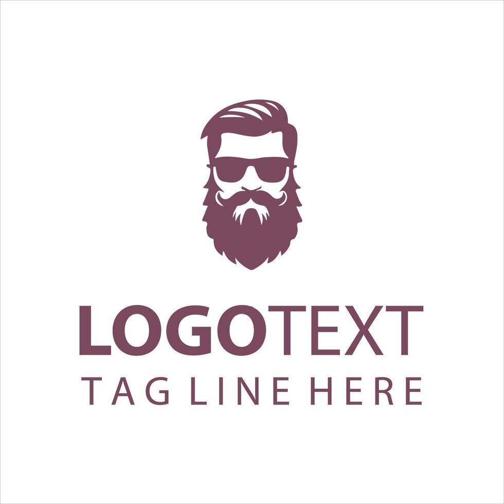 The Bearded Wolf Co guy logo vector