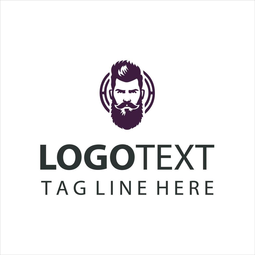 Beard Majesty guy logo vector
