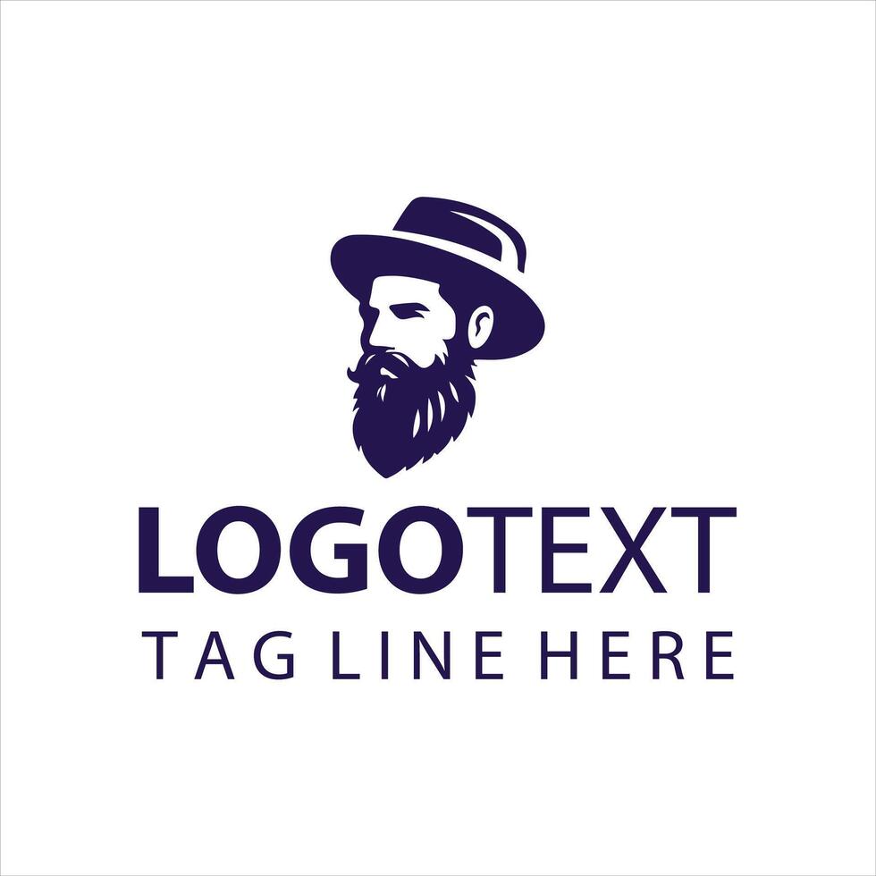 Real Beards guy logo vector