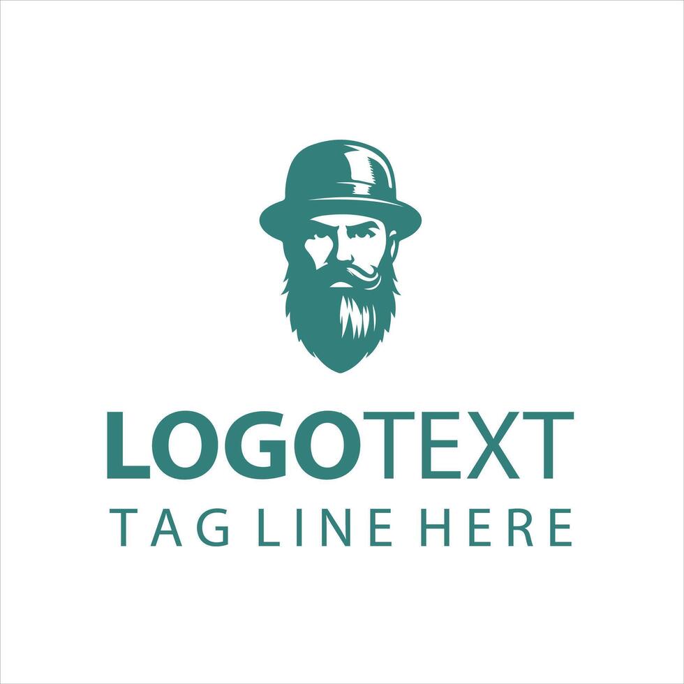 Timeless Beards guy logo vector