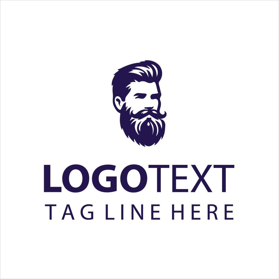 The Beard Lounge guy logo vector
