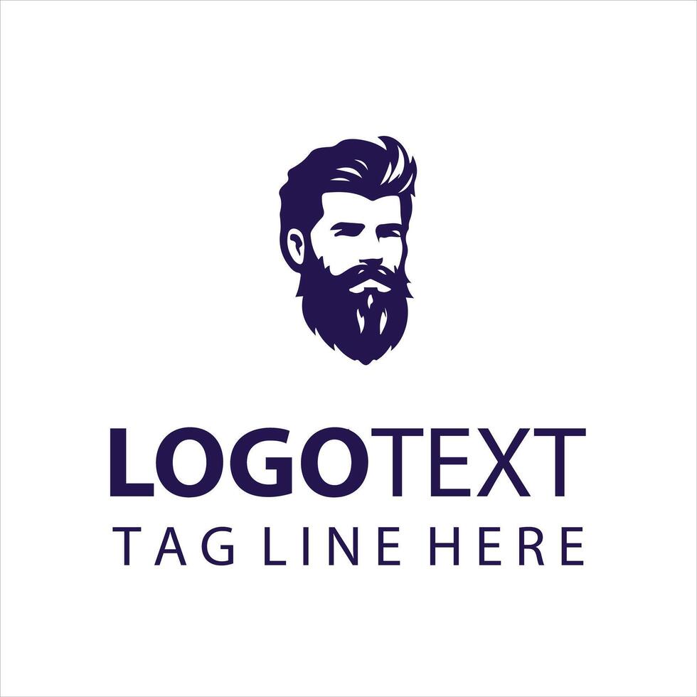 The Beard Lounge guy logo vector