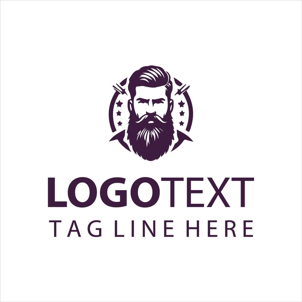Bearded Kings guy logo vector