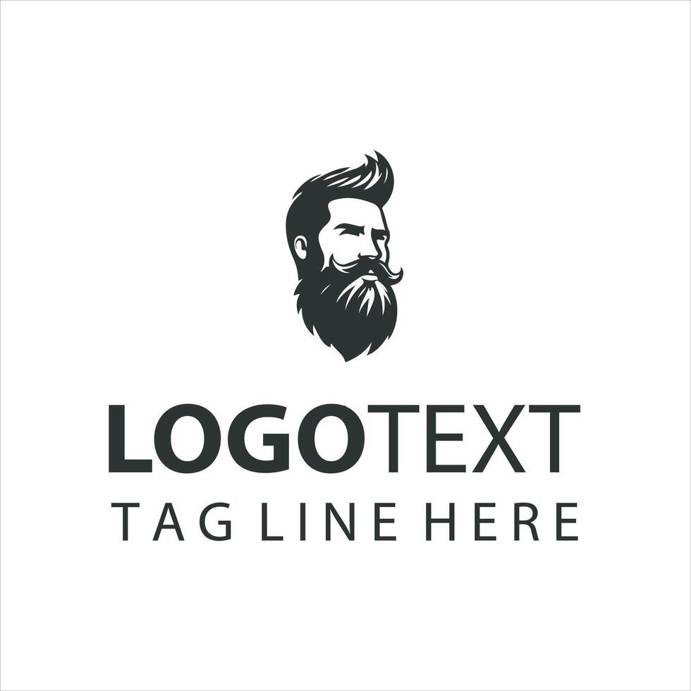 Bearded Brotherhood guy logo vector