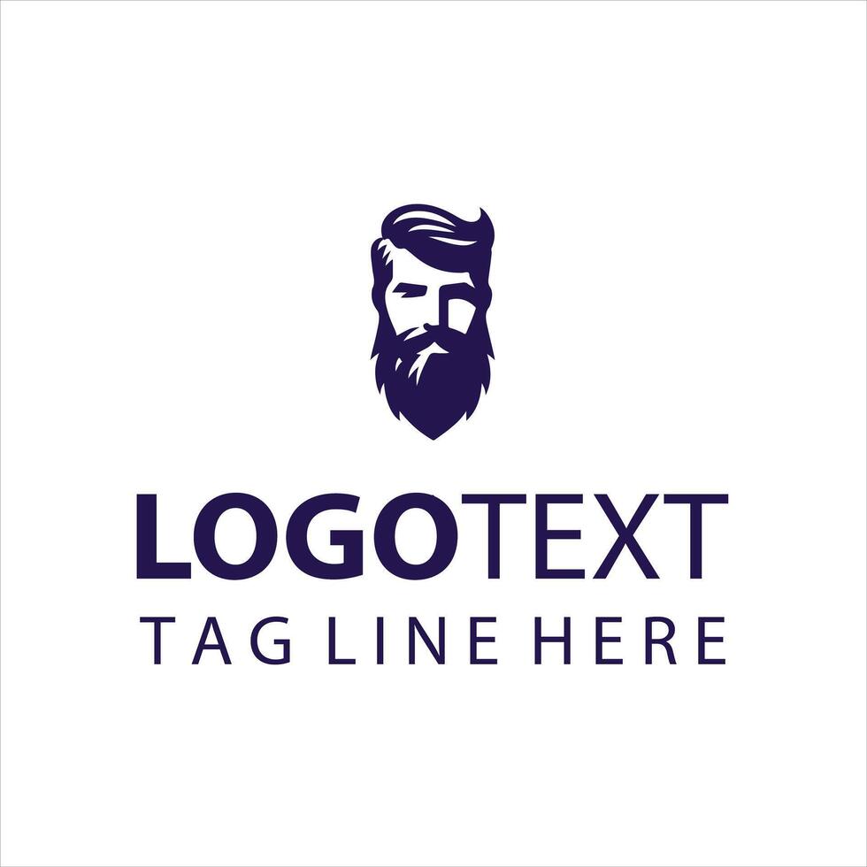 Beard Craftsman guy logo vector