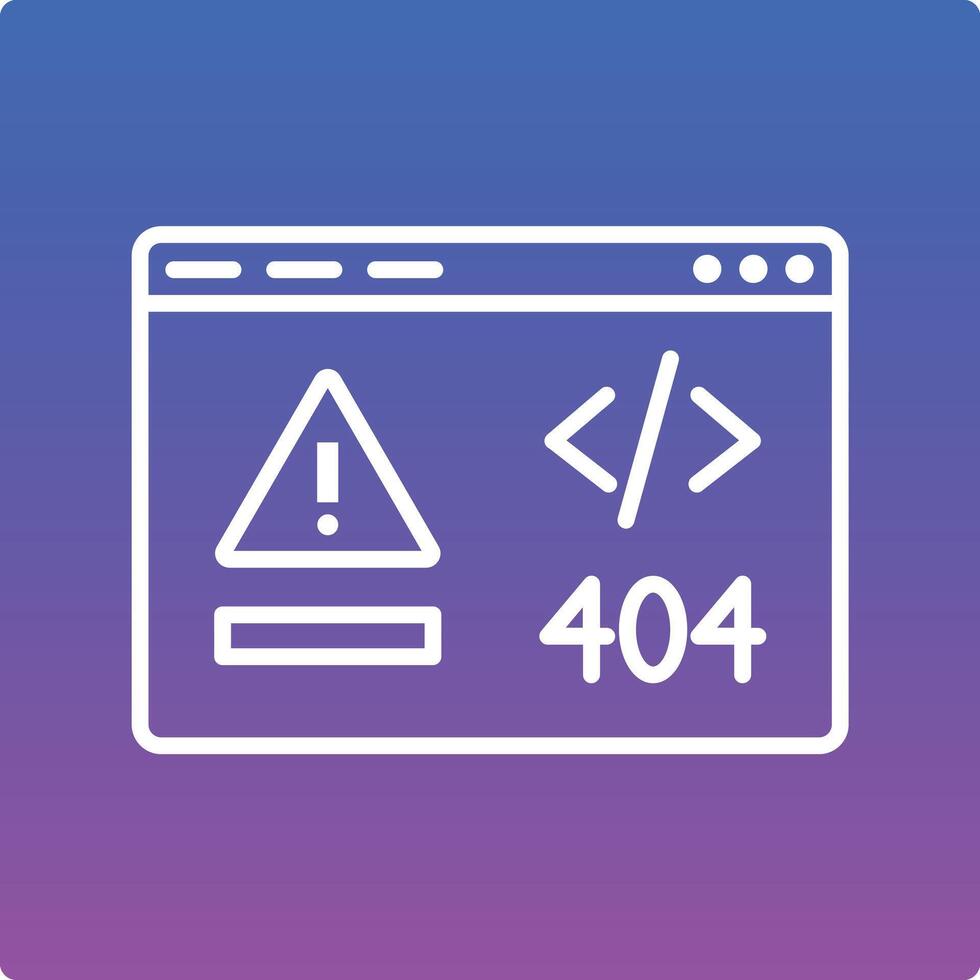 A computer screen with the word 404 and a warning vector