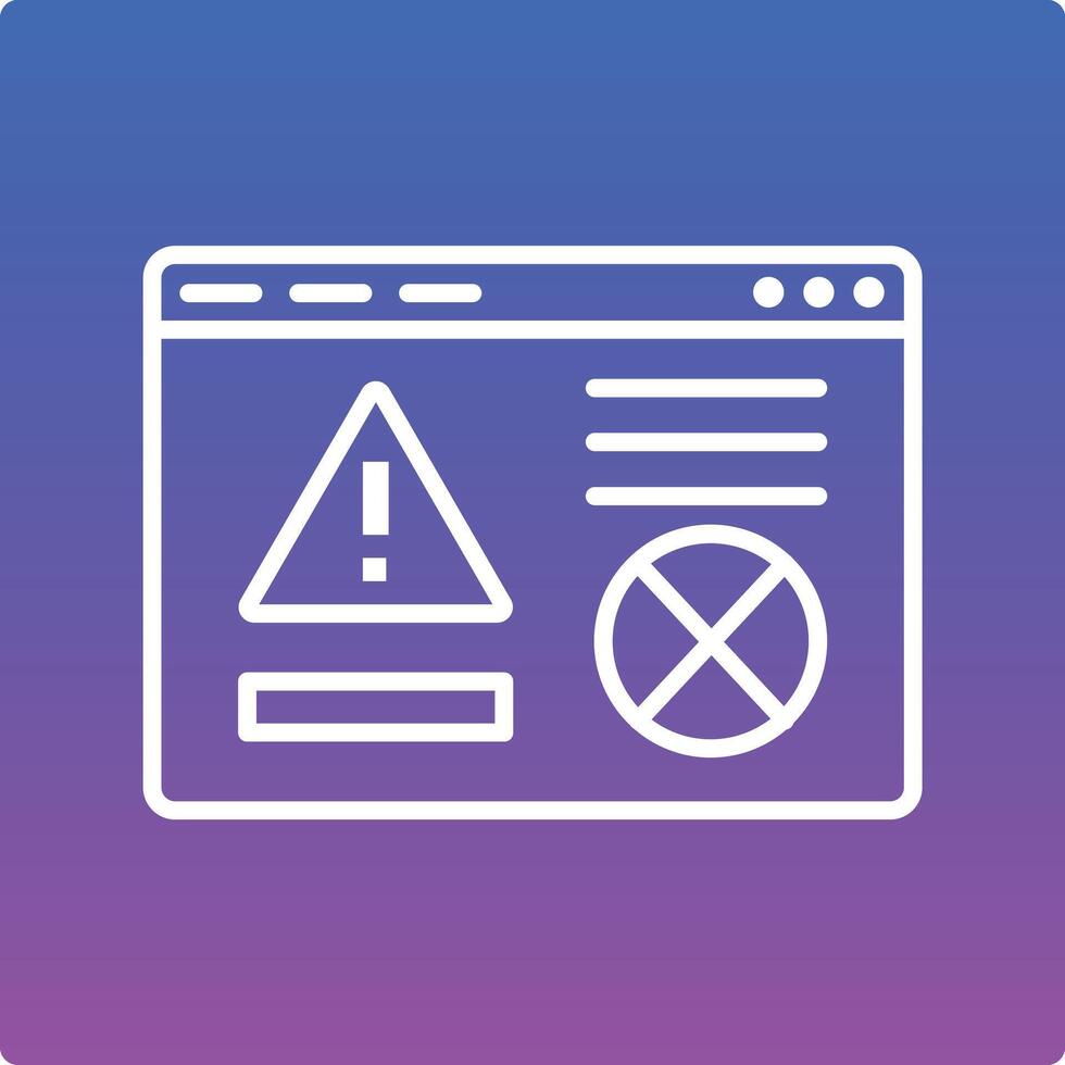 A computer screen with a warning icon vector