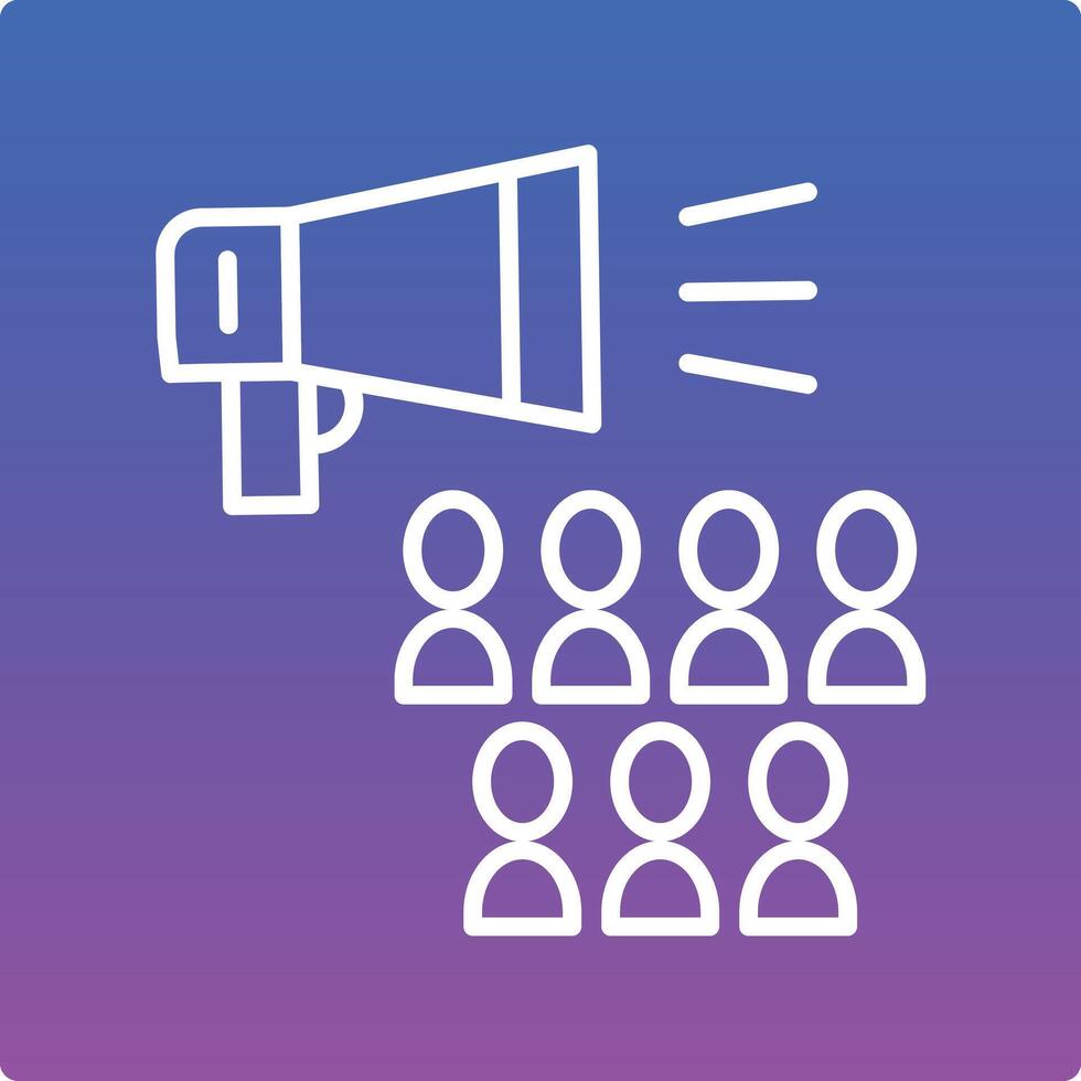 A megaphone is pointing at a crowd of people vector