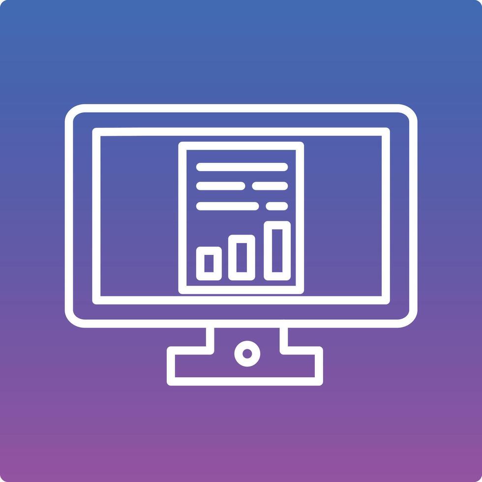 A computer monitor with a chart on it vector