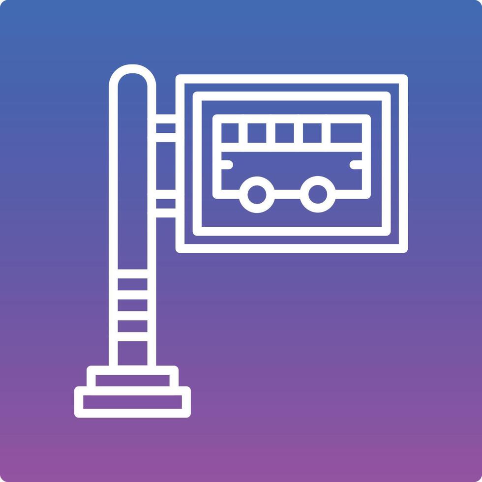 Bus Stop Illustration Icon vector