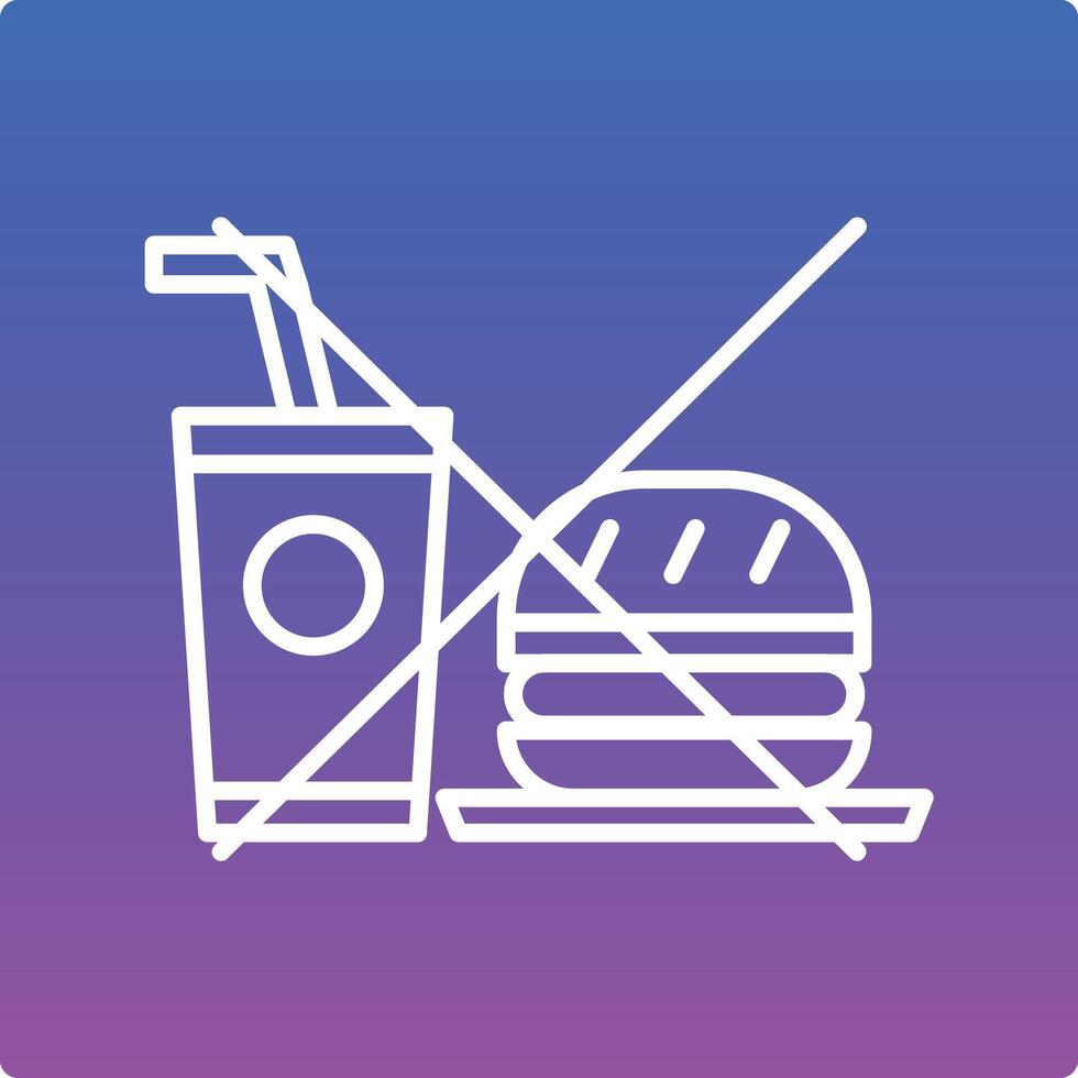 No Fast Food Illustration Icon vector