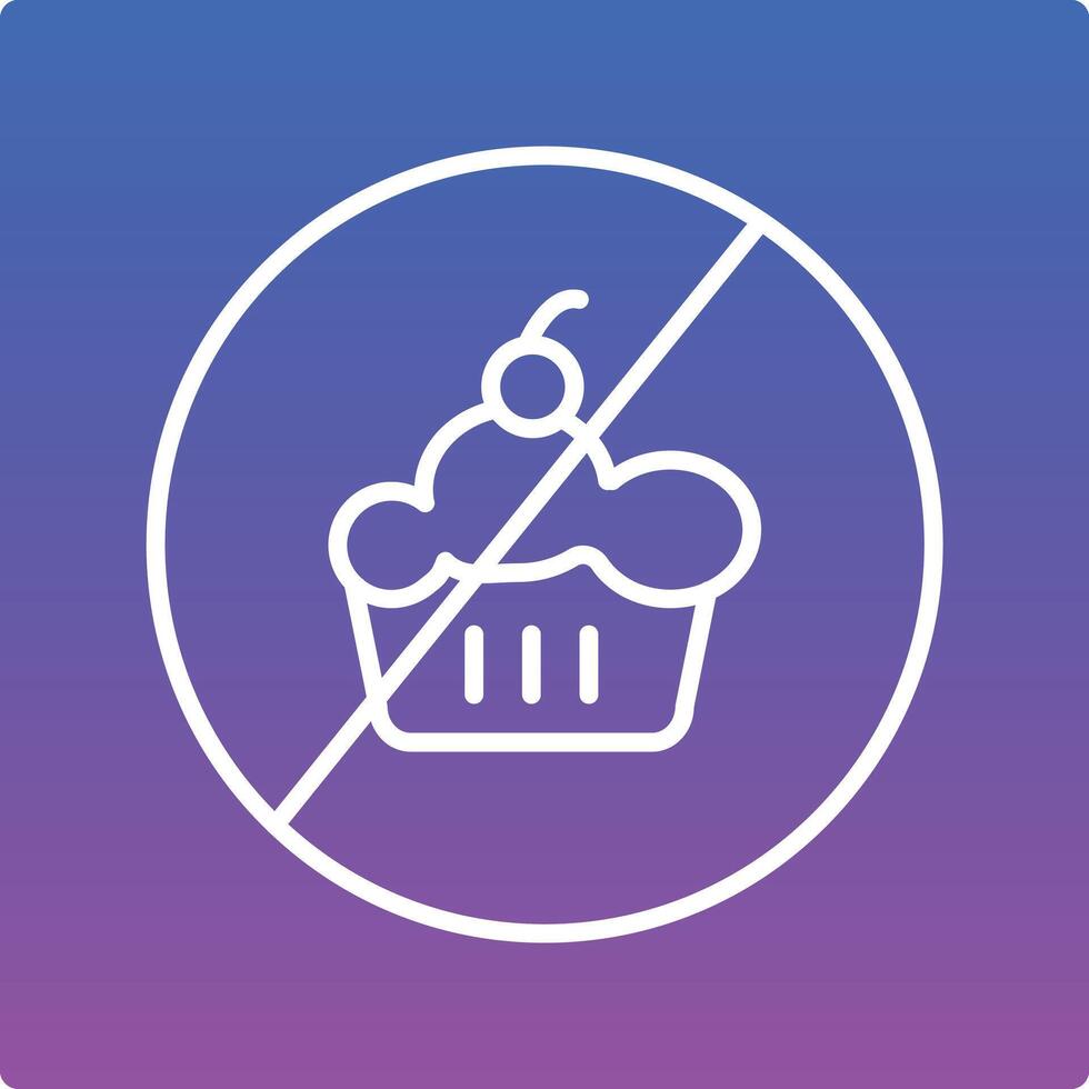 No Sweet Illustration Icon vector