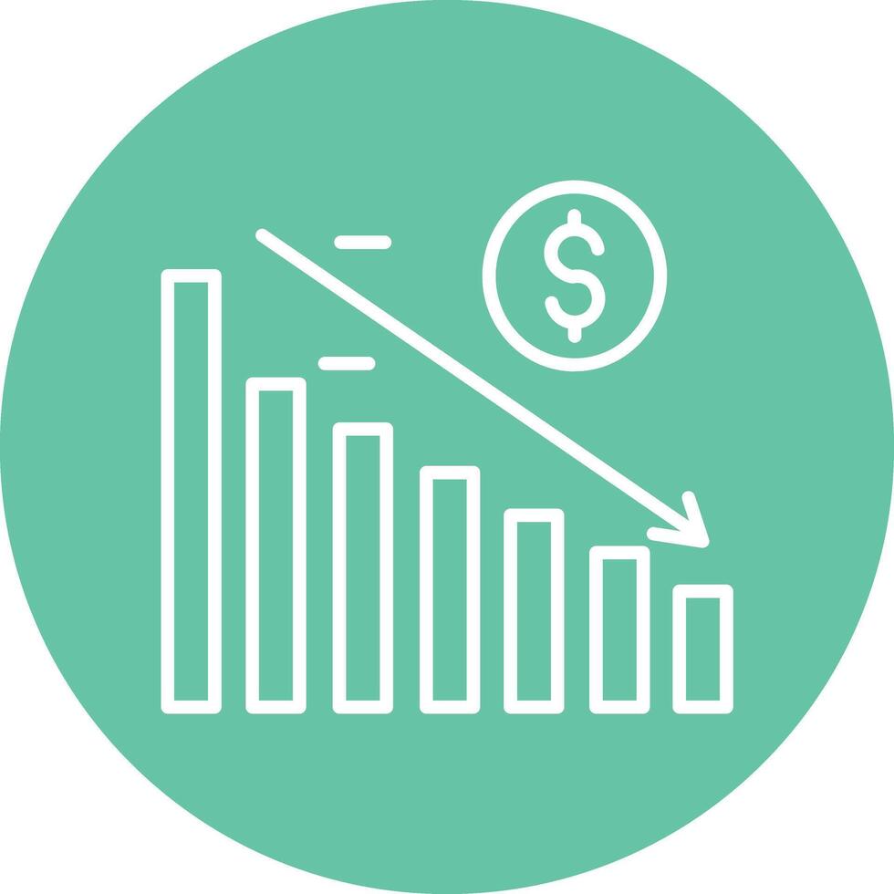 Decline Diagram Illustration Icon vector