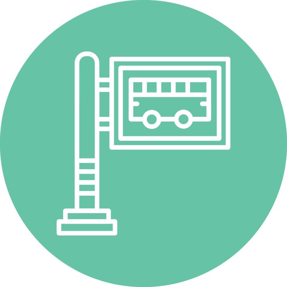 Bus Stop Illustration Icon vector