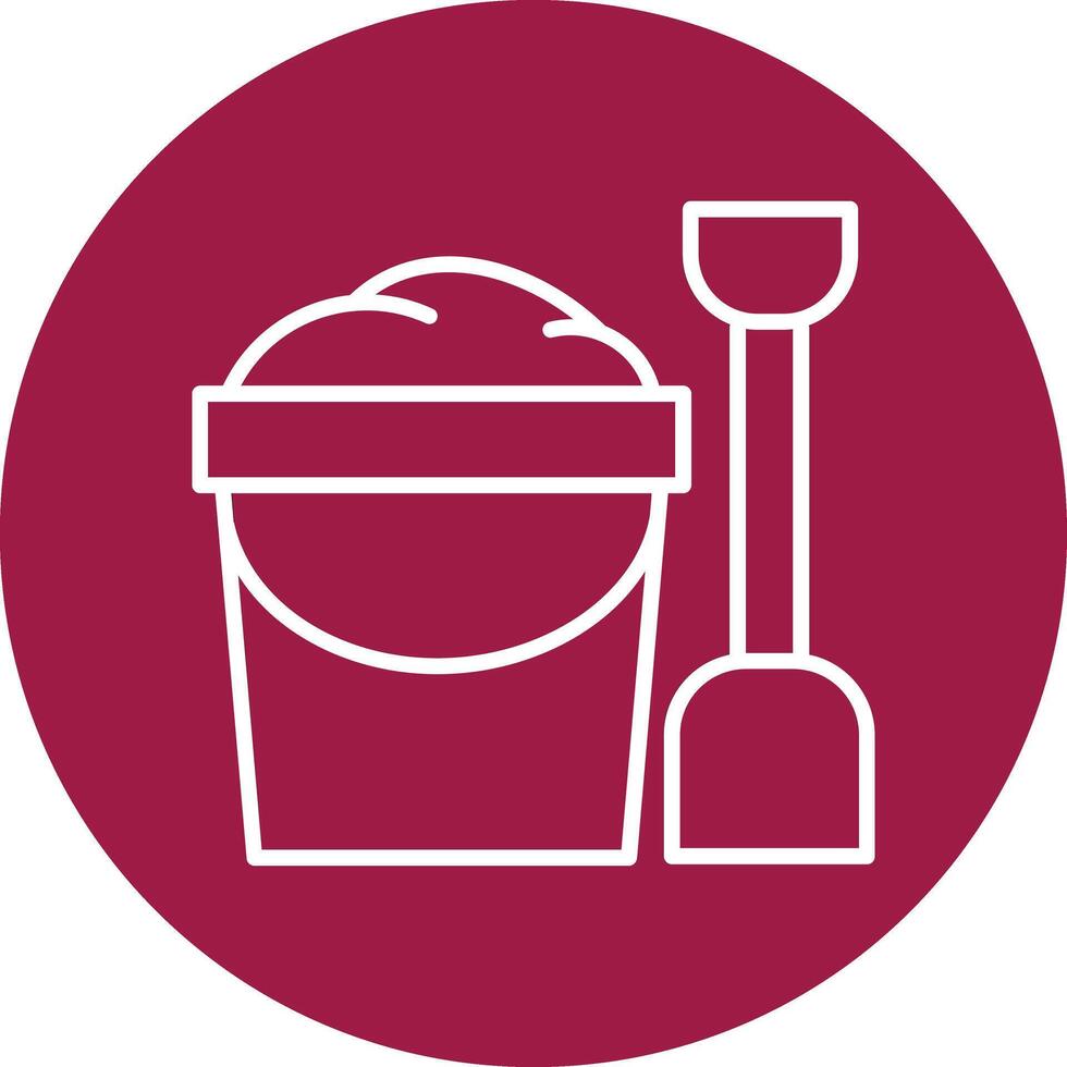 Sand Bucket Illustration Icon vector