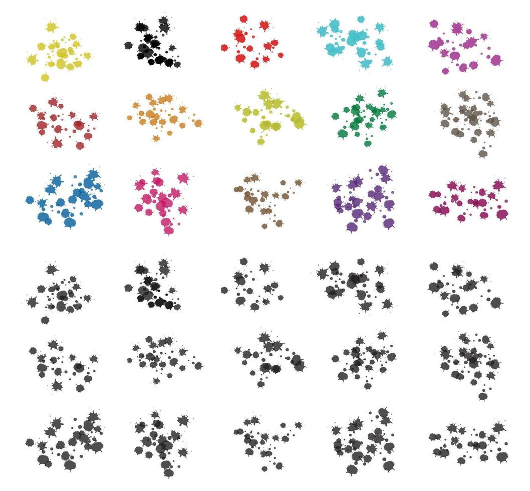 A set of colored dots on a white background vector