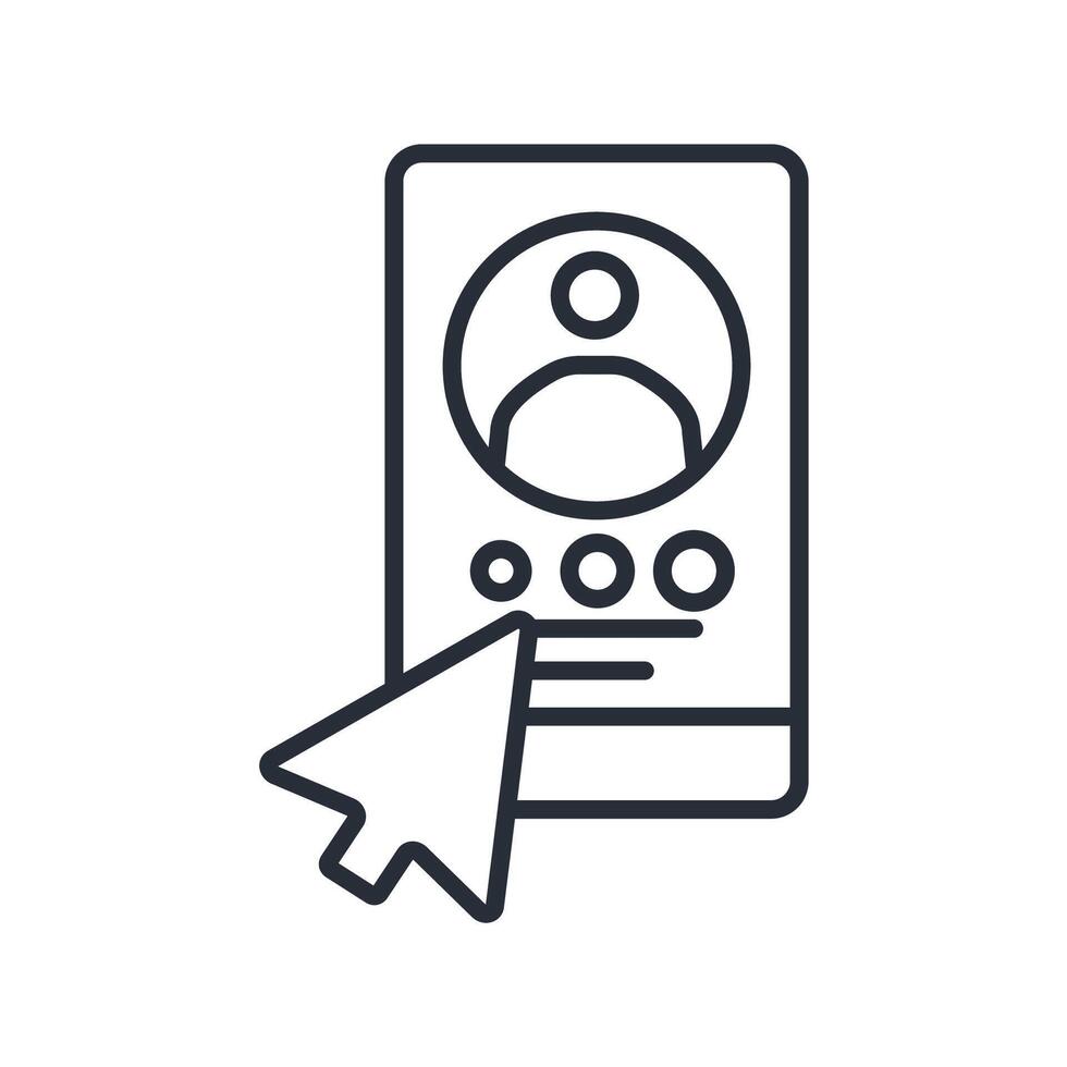 social profile icon. .Editable stroke.linear style sign for use web design,logo.Symbol illustration. vector