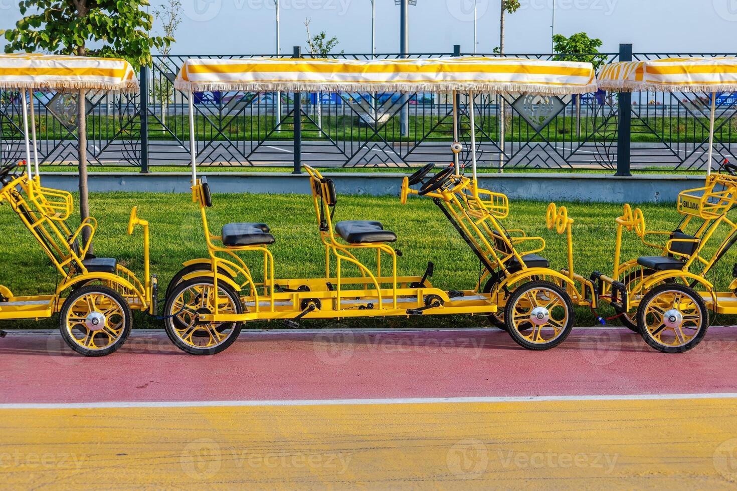 Park four-wheeled bicycle for transportation and fun photo