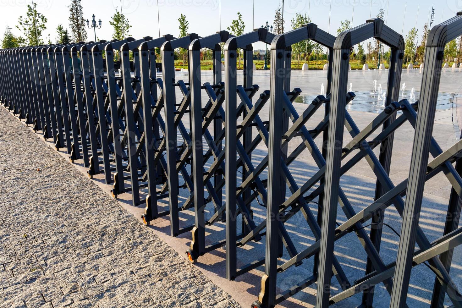Partition fence for the safety of movement in the city and restrictions on visiting certain areas photo