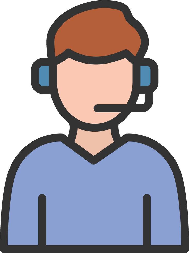 Call Center Agent icon image. Suitable for mobile apps, web apps and print media. vector