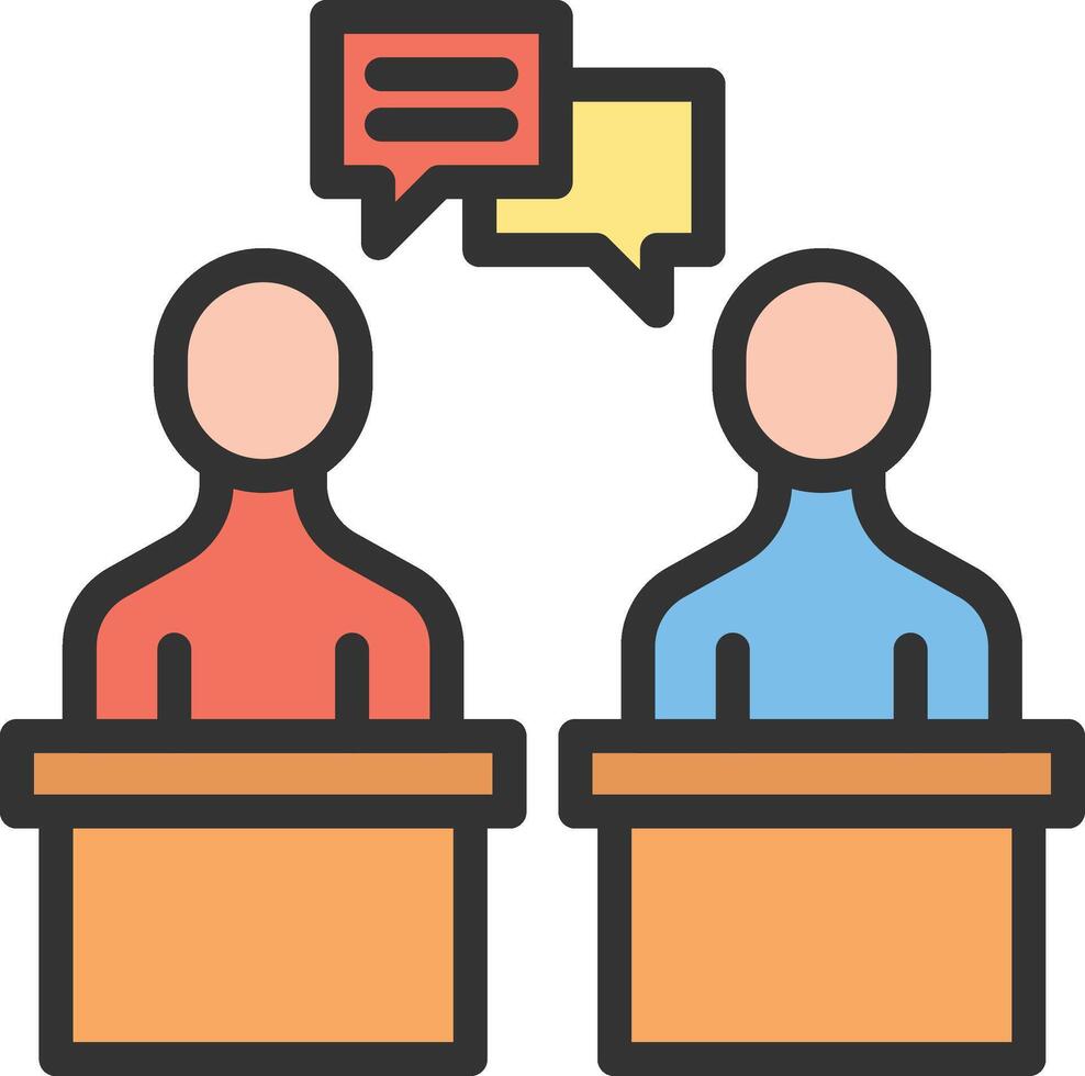 Debate icon image. Suitable for mobile apps, web apps and print media. vector