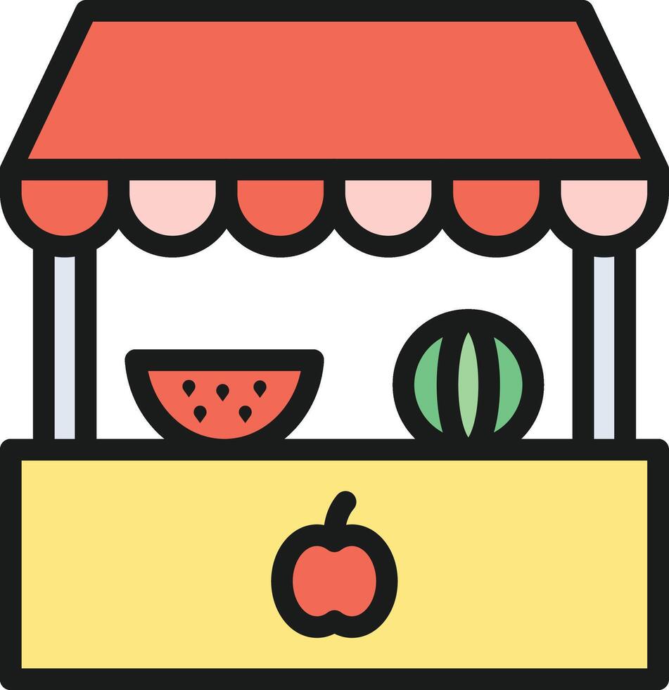 Fruit Stand icon image. Suitable for mobile apps, web apps and print media. vector