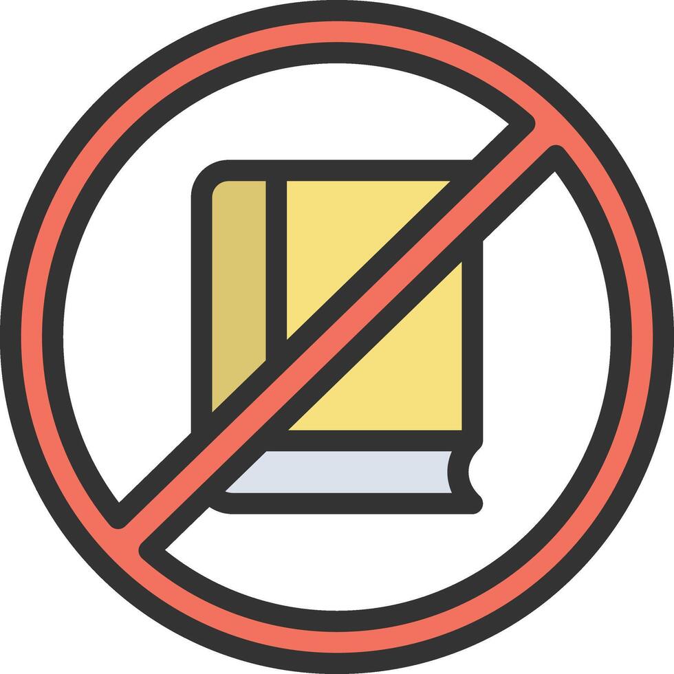 Illegal Book icon image. Suitable for mobile apps, web apps and print media. vector