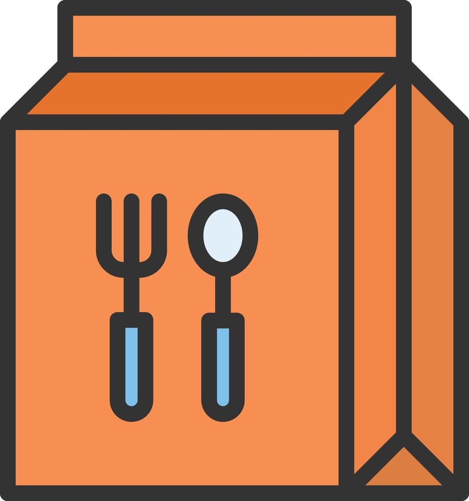 Lunch Bag icon image. Suitable for mobile apps, web apps and print media. vector