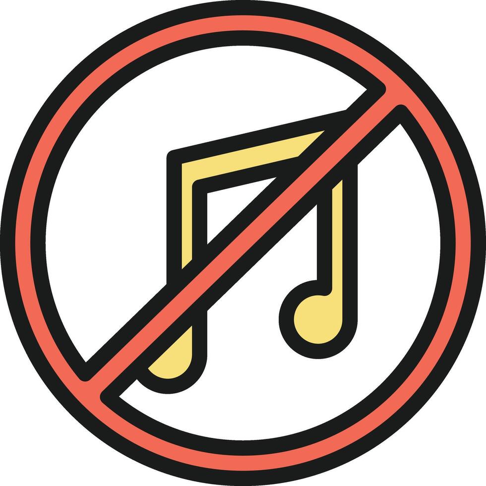 No Music icon image. Suitable for mobile apps, web apps and print media. vector
