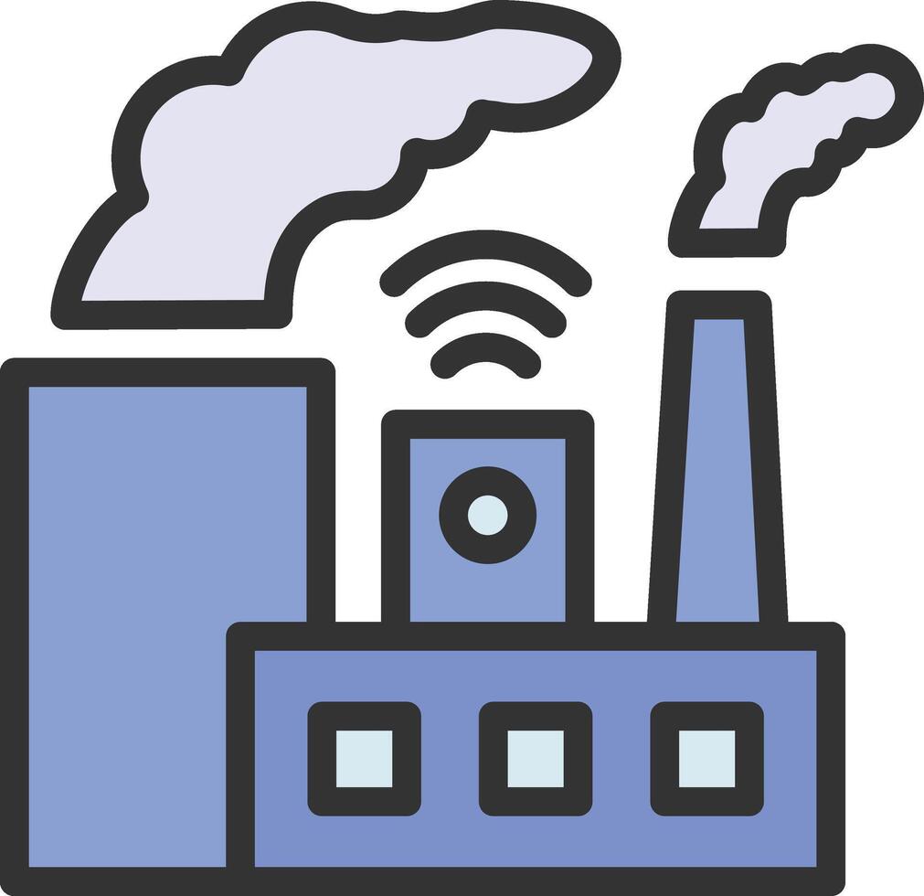 Smart Factory icon image. Suitable for mobile apps, web apps and print media. vector