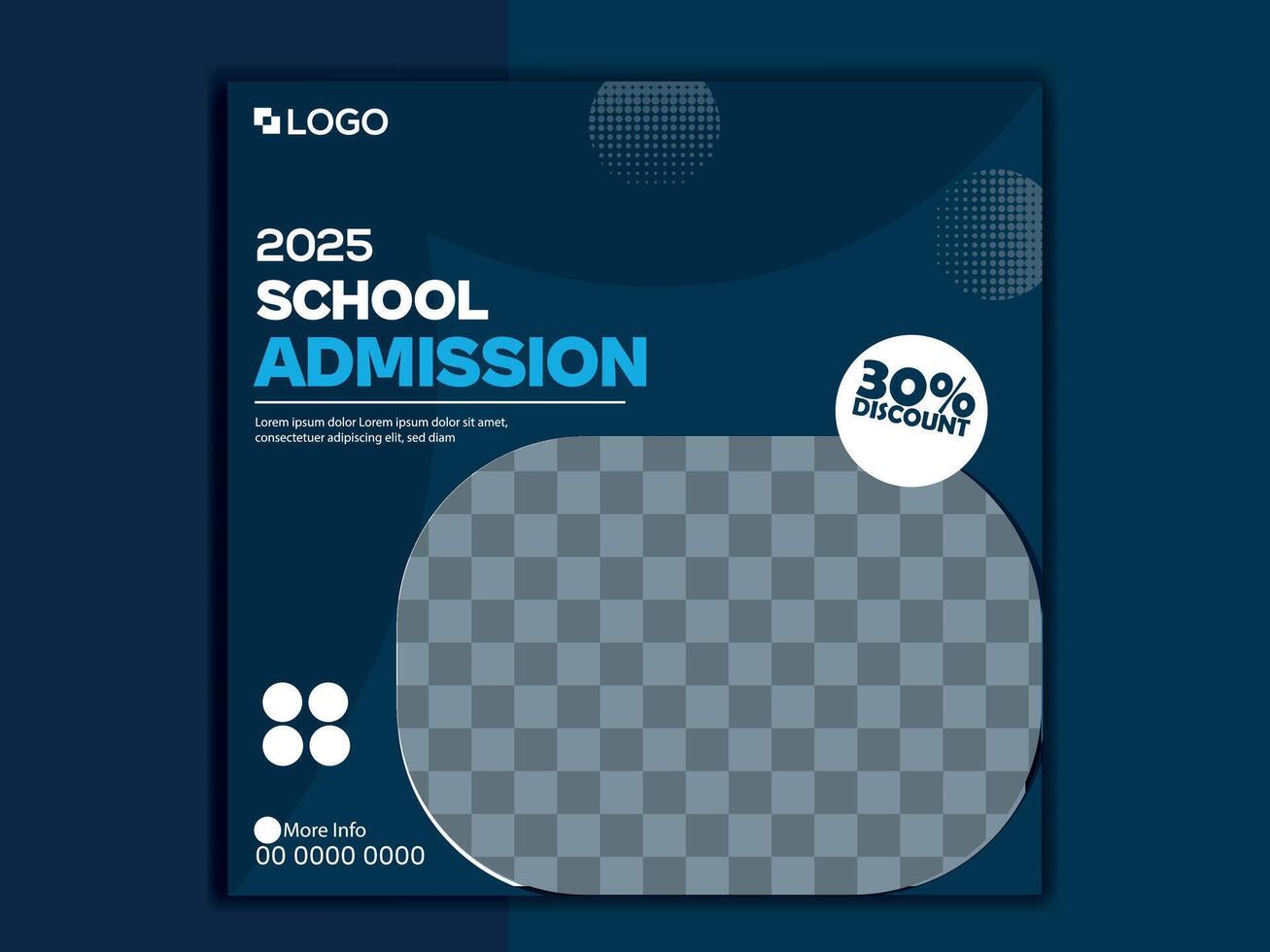 School admission social media post design template. Back to school online marketing banner Design vector
