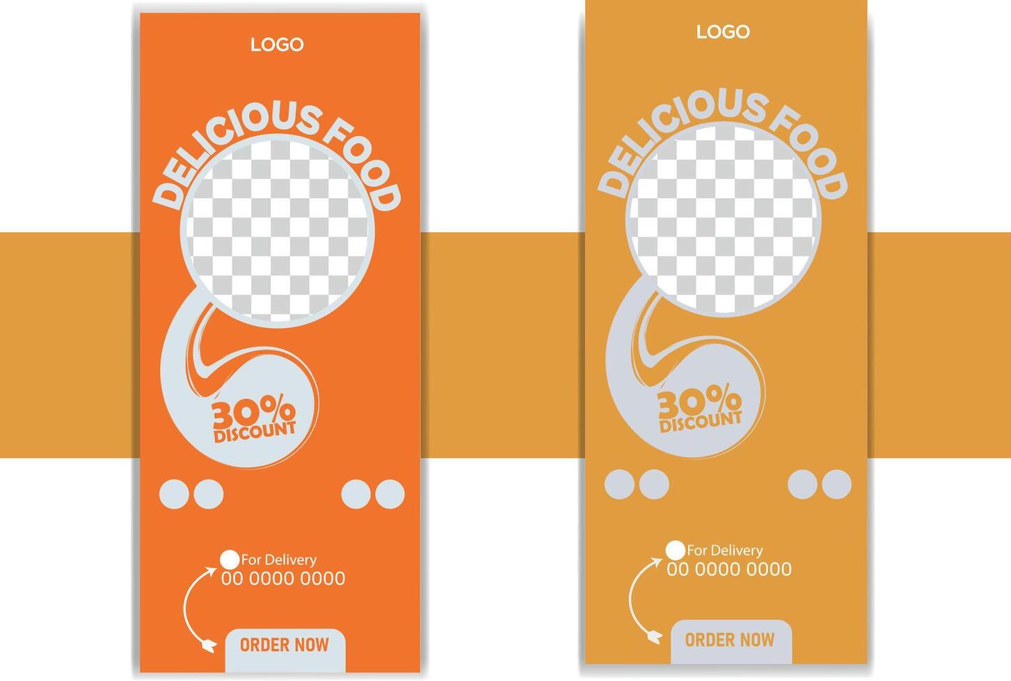 Delicious Food Roll up Banner Design Template vector