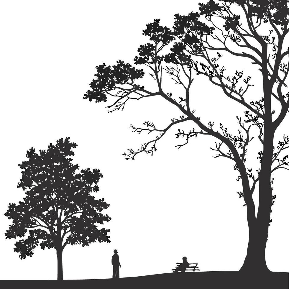 Spring in park illustration vector