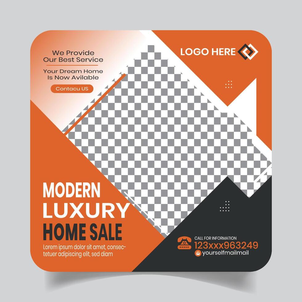 Modern Home Sale or Marketing Social Media Post Design Banner vector