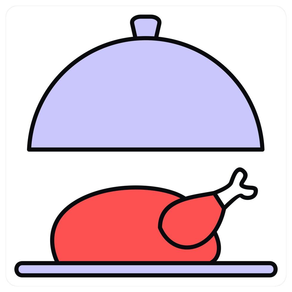 Chicken and roasted icon concept vector