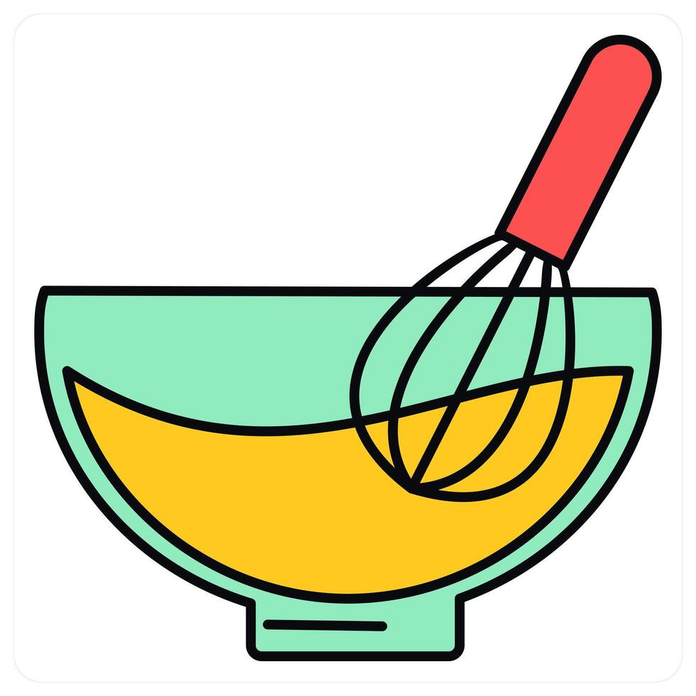 Batter Whisking and cookware icon concept vector