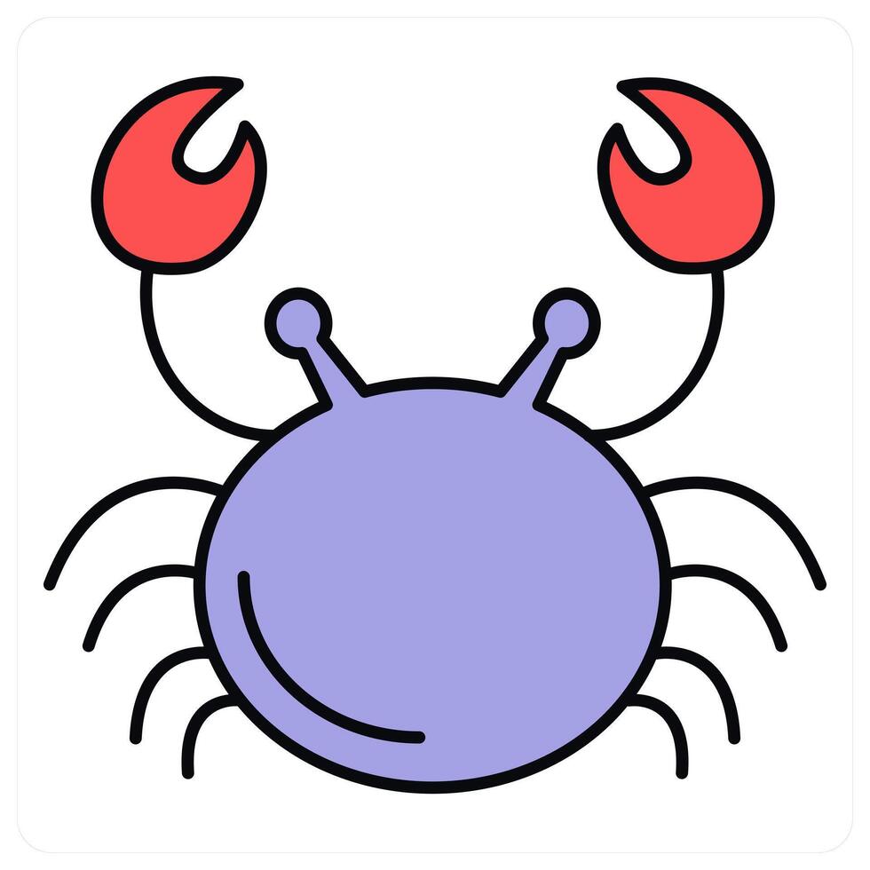 Crab and food icon concept vector