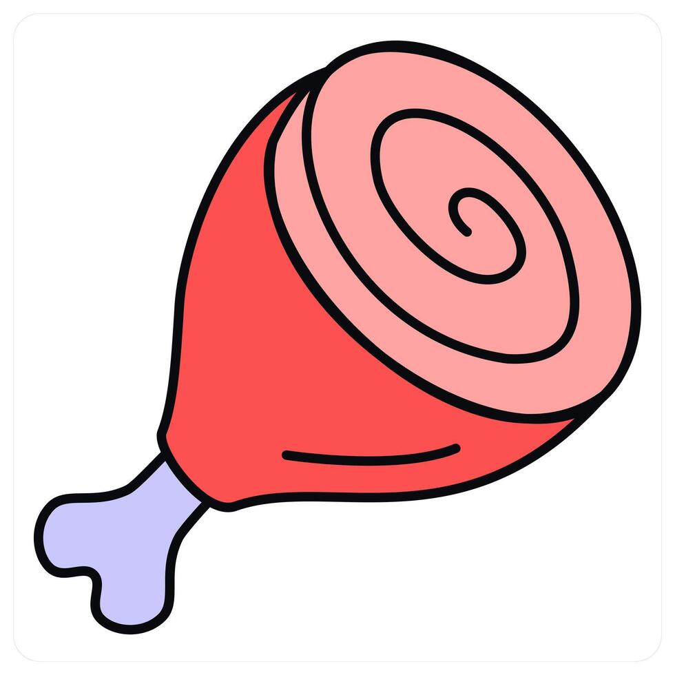 Chicken Leg and chicken leg icon concept vector