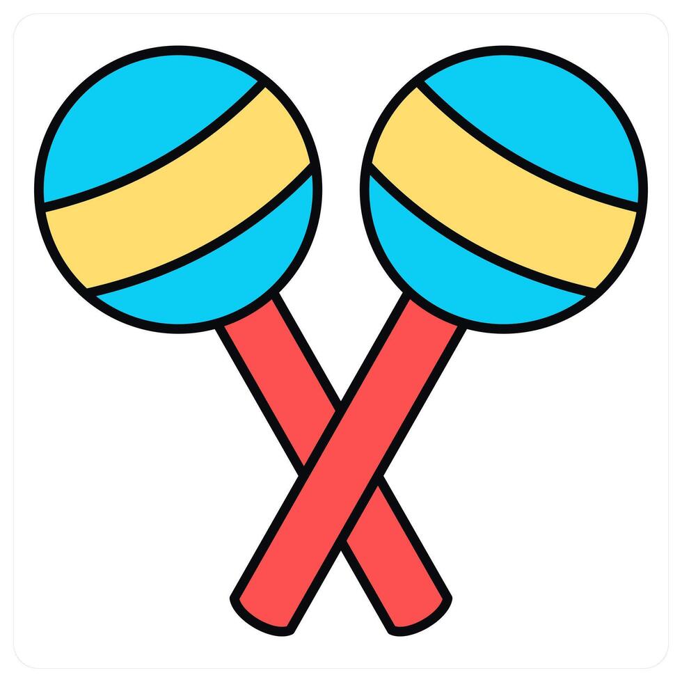 Maracas and music instrument icon concept vector