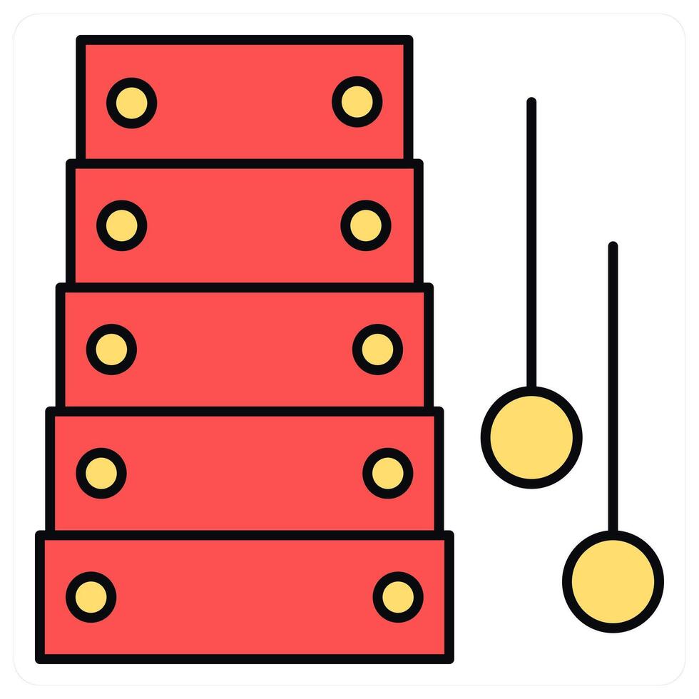 Xylophone and childrens icon concept vector