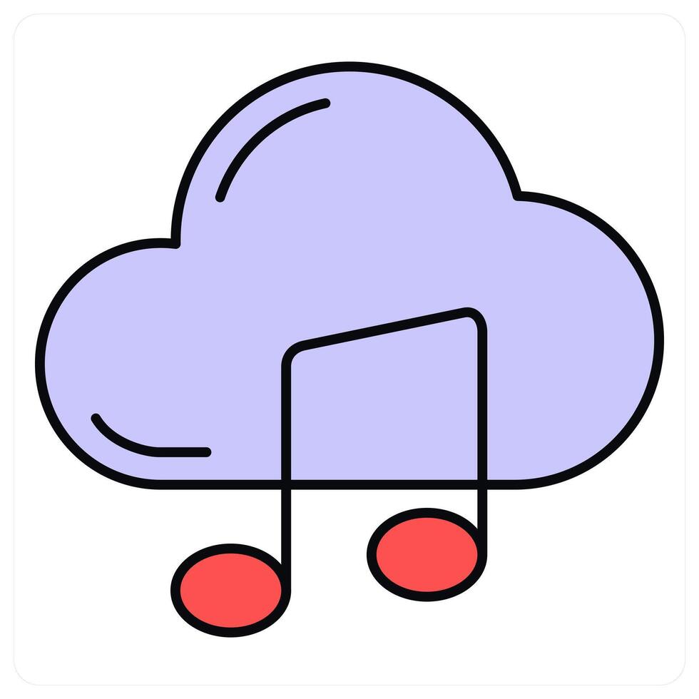 Cloud Music and cloud icon concept vector