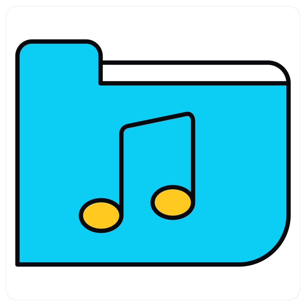 Music Folder and big icon concept vector