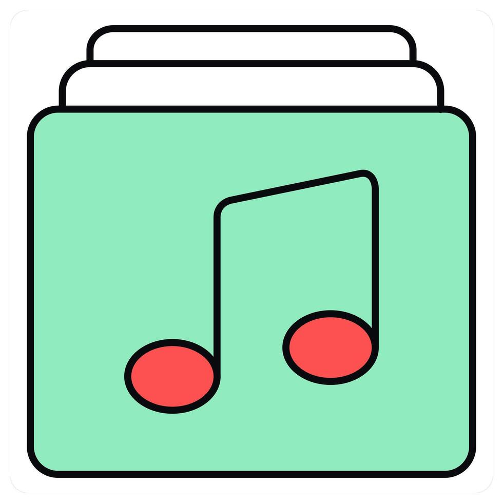 Music Folder and big icon concept vector